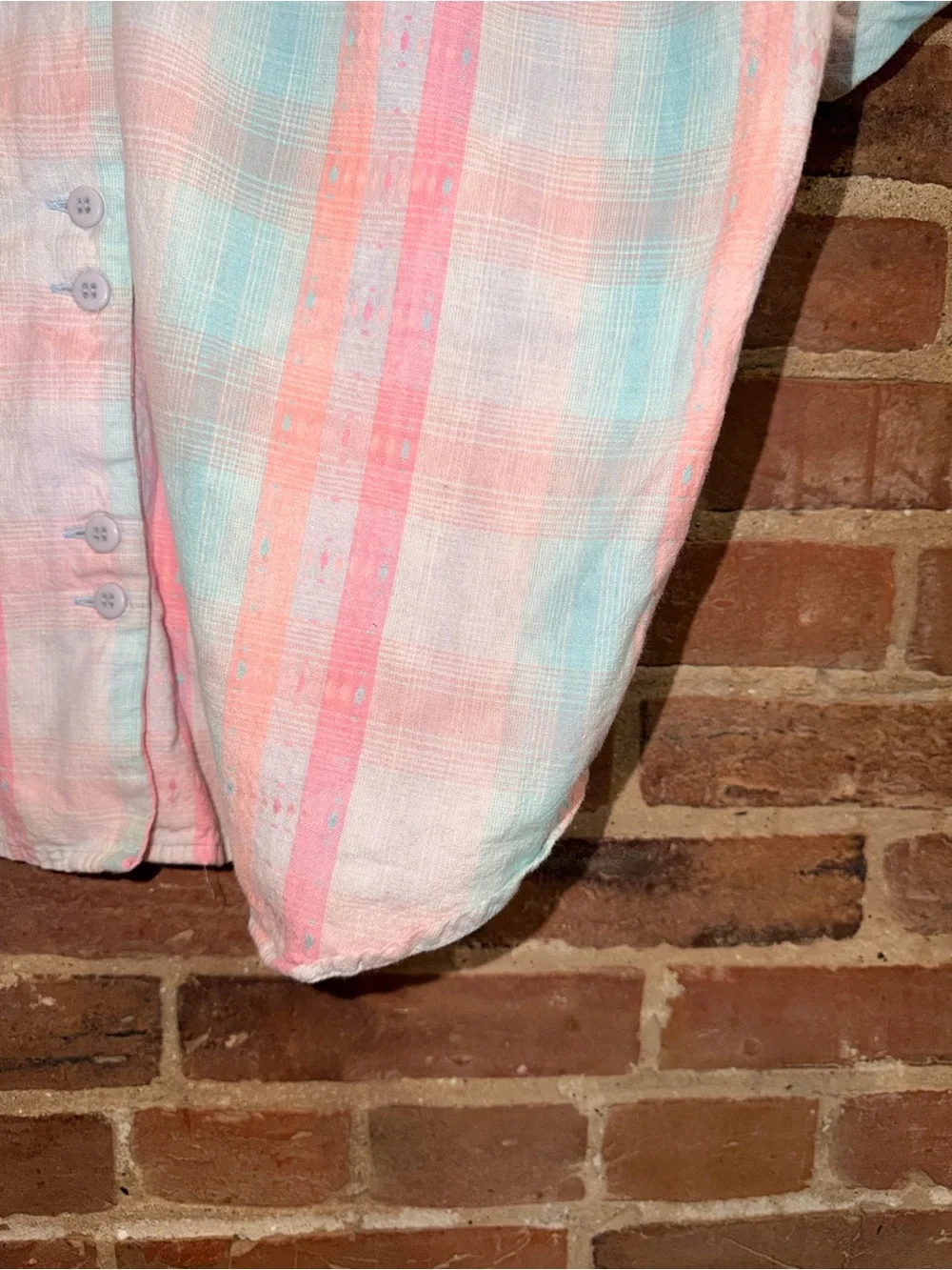 Pastel Pink & Mint Striped Button-Up Shirt